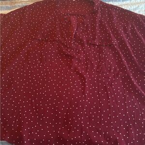Women’s Burgundy Polka Dot Shirt